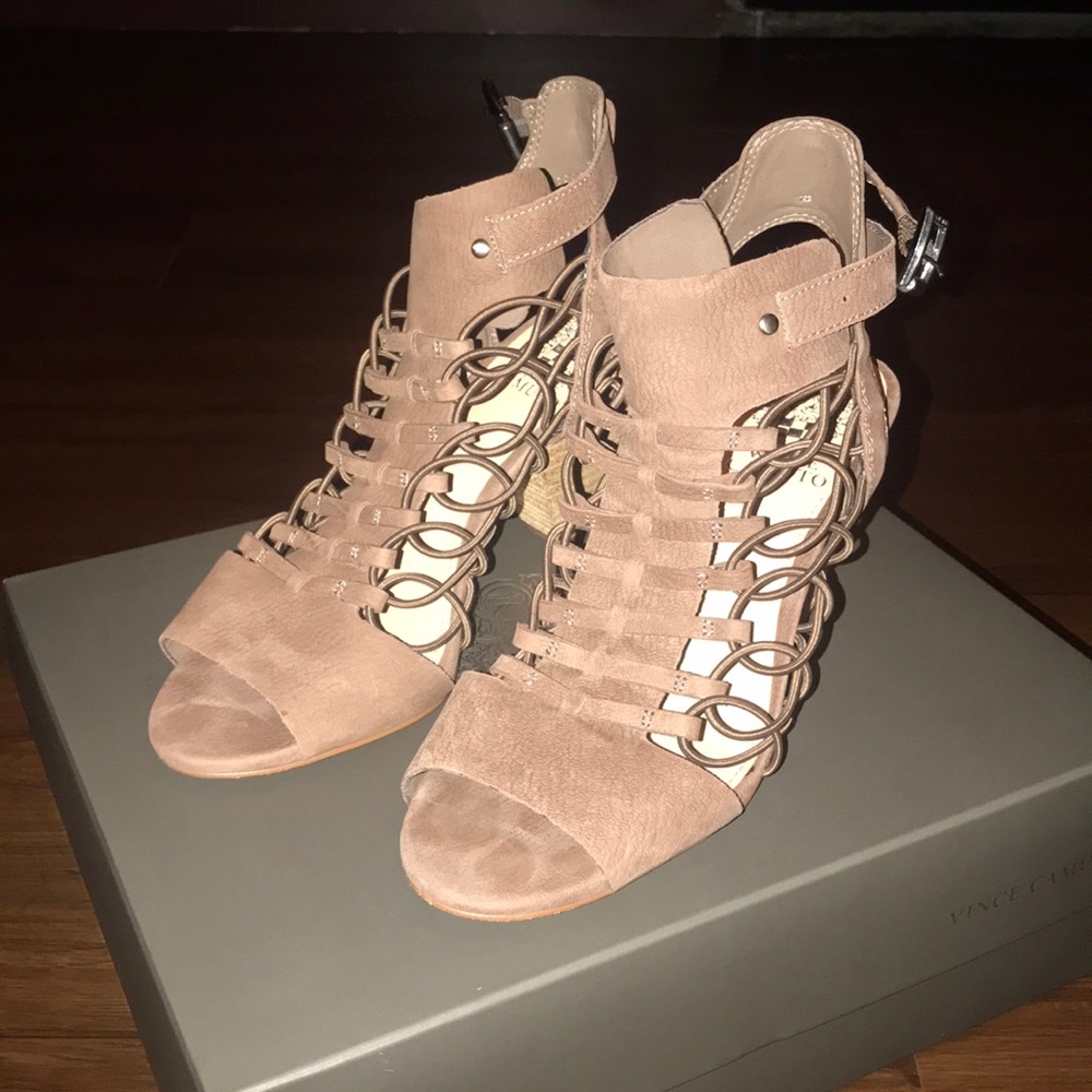 7 Vince Camuto Smoke Taupe heels